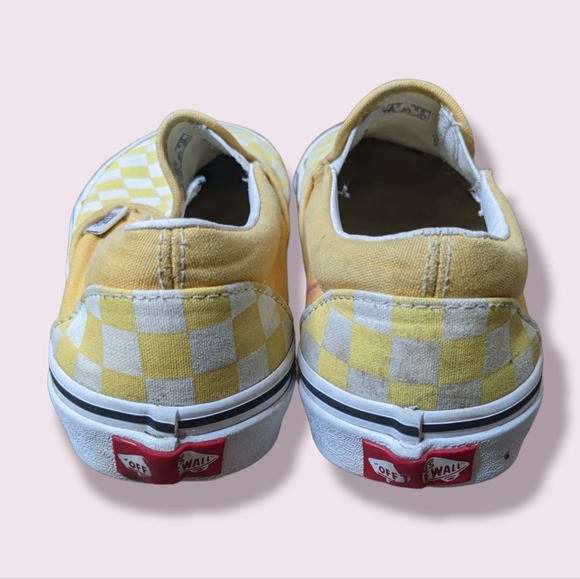 Vans yellow white checkered skate shoes EUC 6 - Picture 3 of 10